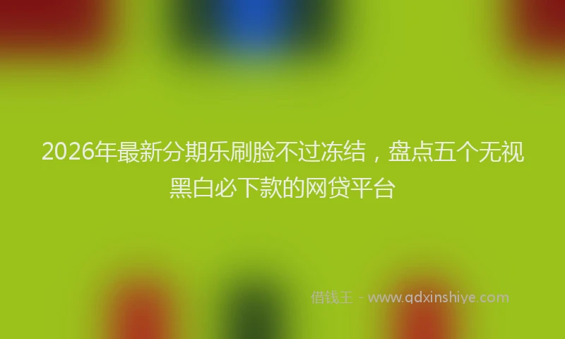 2026年最新分期乐刷脸不过冻结，盘点五个无视黑白必下款的网贷平台