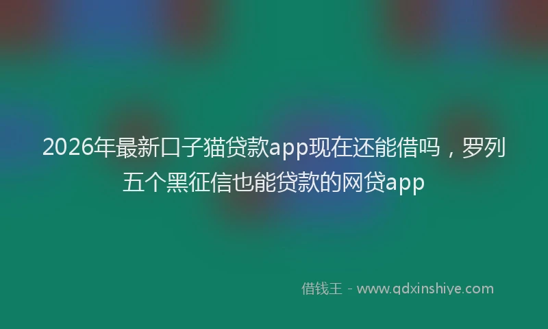 2026年最新口子猫贷款app现在还能借吗，罗列五个黑征信也能贷款的网贷app