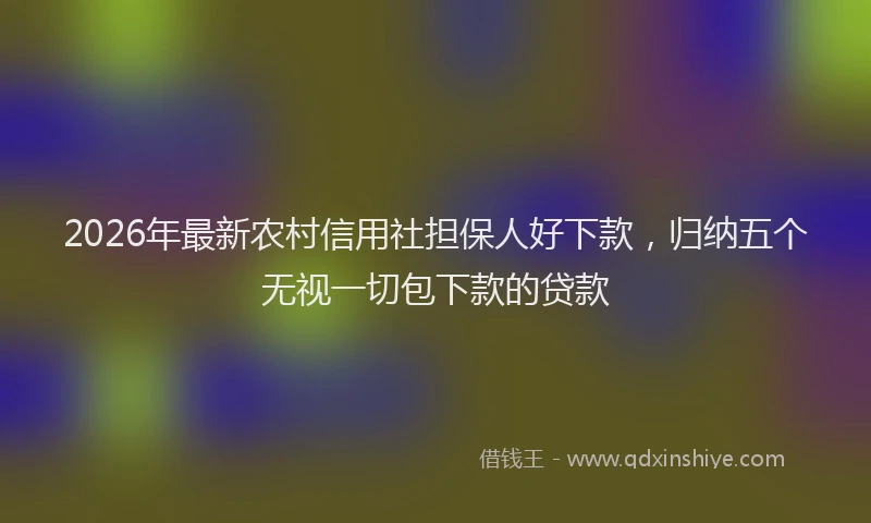 2026年最新农村信用社担保人好下款,归纳五个无视一切包下款的贷款
