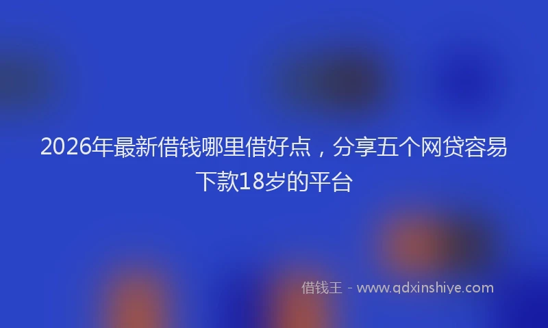2026年最新借钱哪里借好点,分享五个网贷容易下款18岁的平台