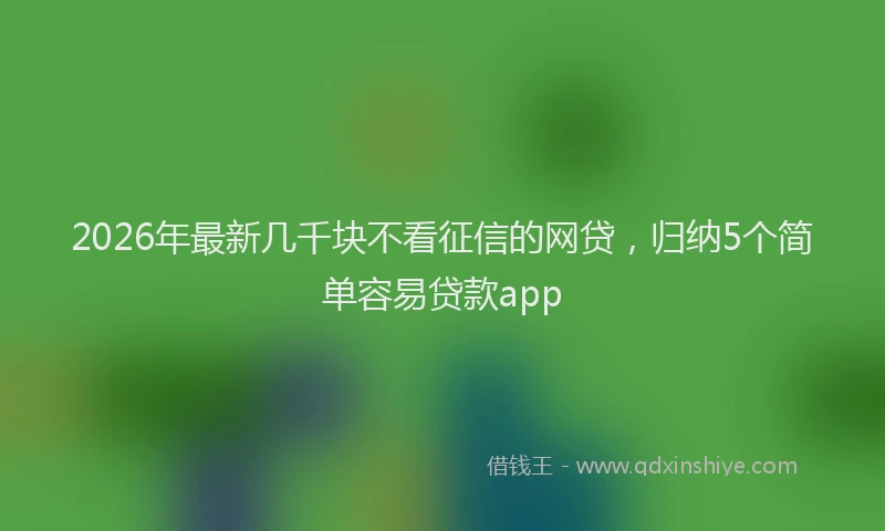 2026年最新几千块不看征信的网贷，归纳5个简单容易贷款app