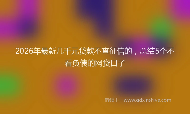 2026年最新几千元贷款不查征信的，总结5个不看负债的网贷口子