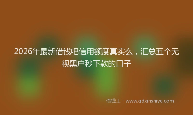 2026年最新借钱吧信用额度真实么，汇总五个无视黑户秒下款的口子