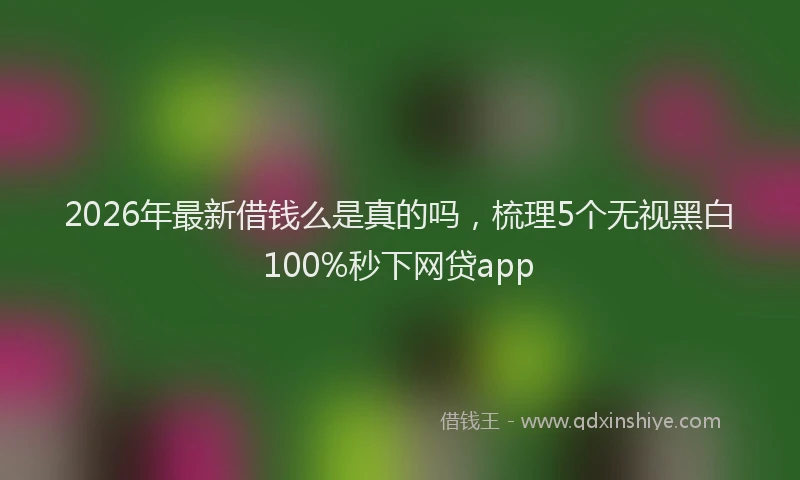 2026年最新借钱么是真的吗，梳理5个无视黑白100%秒下网贷app
