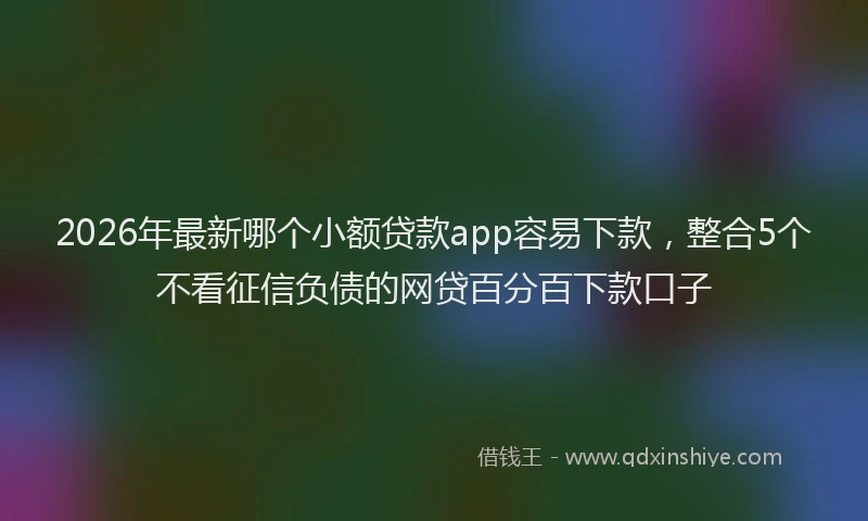2026年最新哪个小额贷款app容易下款，整合5个不看征信负债的网贷百分百下款口子