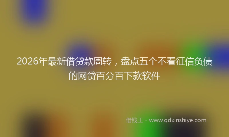 2026年最新借贷款周转，盘点五个不看征信负债的网贷百分百下款软件