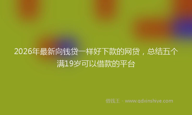 2026年最新向钱贷一样好下款的网贷，总结五个满19岁可以借款的平台