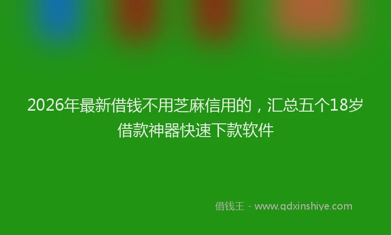 2026年最新借钱不用芝麻信用的，汇总五个18岁借款神器快速下款软件