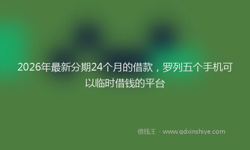 2026年最新分期24个月的借款，罗列五个手机可以临时借钱的平台