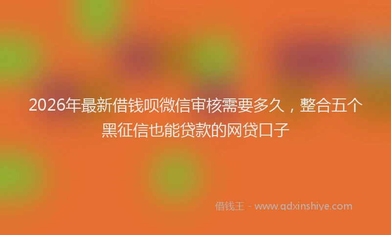 2026年最新借钱呗微信审核需要多久，整合五个黑征信也能贷款的网贷口子