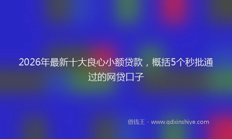 2026年最新十大良心小额贷款,概括5个秒批通过的网贷口子