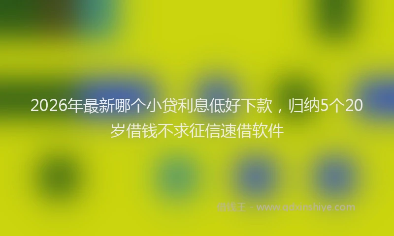 2026年最新哪个小贷利息低好下款，归纳5个20岁借钱不求征信速借软件
