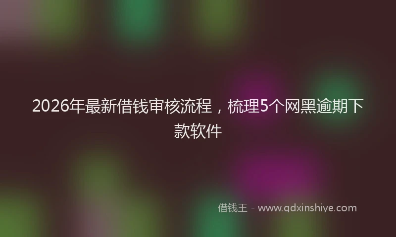 2026年最新借钱审核流程,梳理5个网黑逾期下款软件
