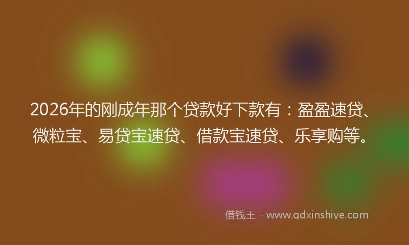 2026年的刚成年那个贷款好下款有：盈盈速贷、微粒宝、易贷宝速贷、借款宝速贷、乐享购等。