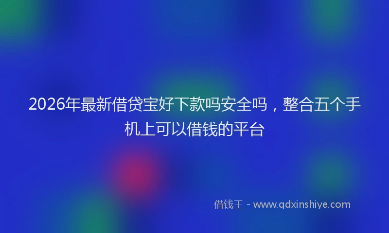 2026年最新借贷宝好下款吗安全吗，整合五个手机上可以借钱的平台