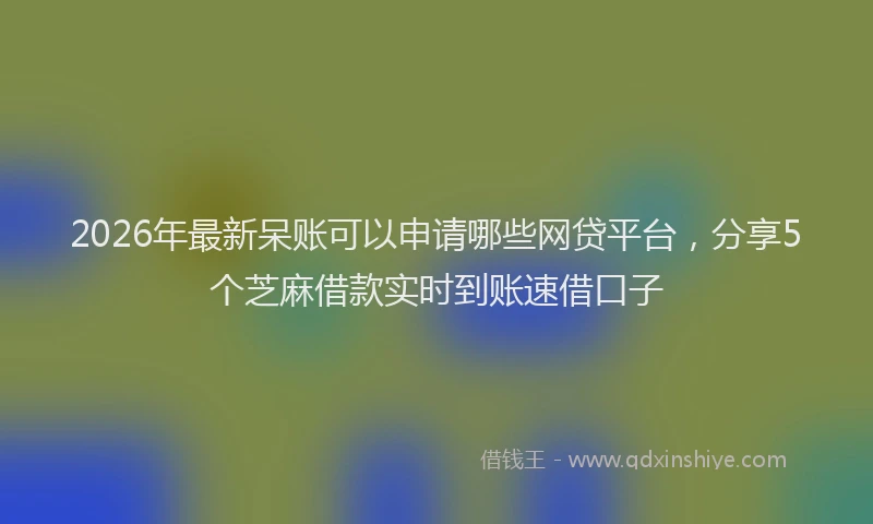2026年最新呆账可以申请哪些网贷平台，分享5个芝麻借款实时到账速借口子