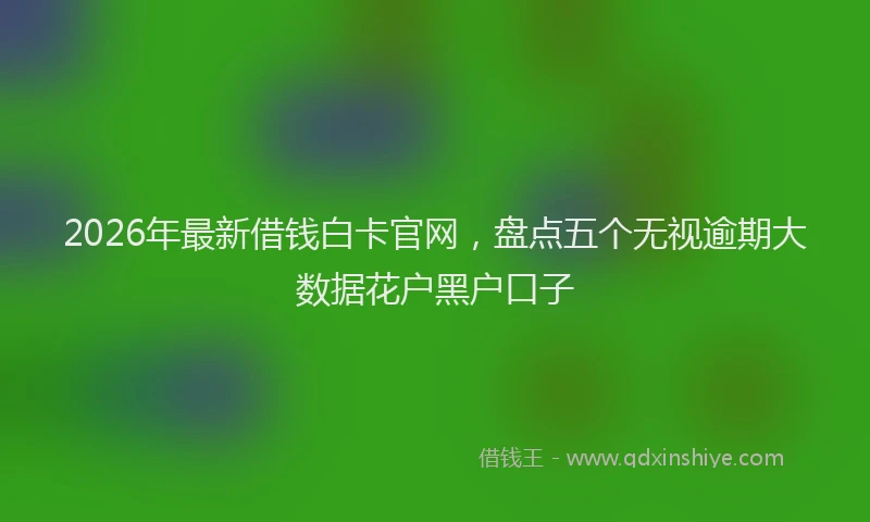 2026年最新借钱白卡官网，盘点五个无视逾期大数据花户黑户口子