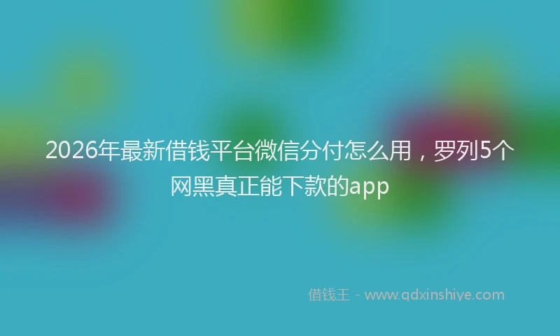 2026年最新借钱平台微信分付怎么用，罗列5个网黑真正能下款的app
