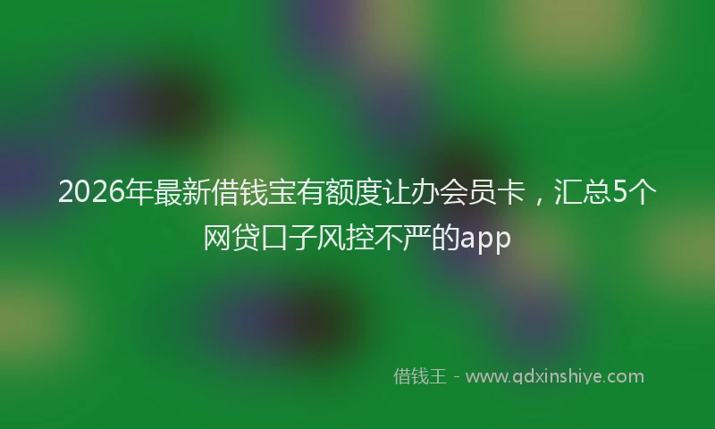2026年最新借钱宝有额度让办会员卡,汇总5个网贷口子风控不严的app