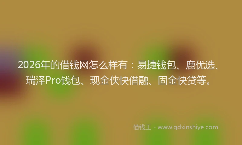 2026年的借钱网怎么样有：易捷钱包、鹿优选、瑞泽Pro钱包、现金侠快借融、固金快贷等。