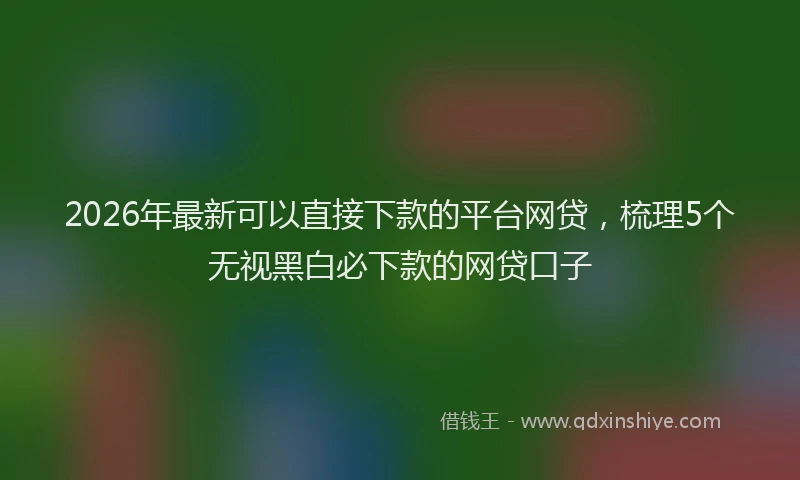 2026年最新可以直接下款的平台网贷,梳理5个无视黑白必下款的网贷口子