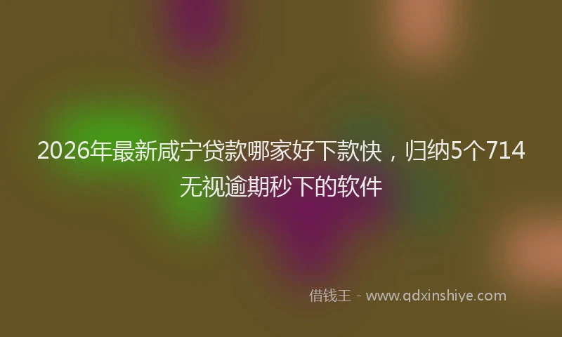 2026年最新咸宁贷款哪家好下款快，归纳5个714无视逾期秒下的软件