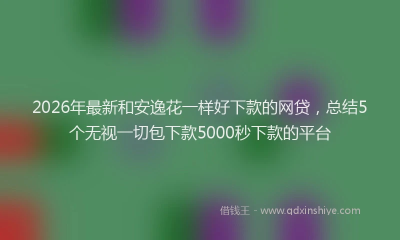 2026年最新和安逸花一样好下款的网贷，总结5个无视一切包下款5000秒下款的平台