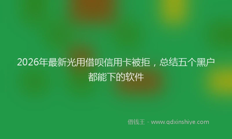 2026年最新光用借呗信用卡被拒，总结五个黑户都能下的软件