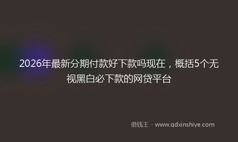 2026年最新分期付款好下款吗现在，概括5个无视黑白必下款的网贷平台