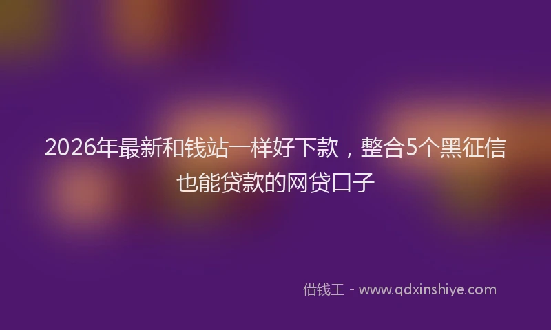2026年最新和钱站一样好下款，整合5个黑征信也能贷款的网贷口子