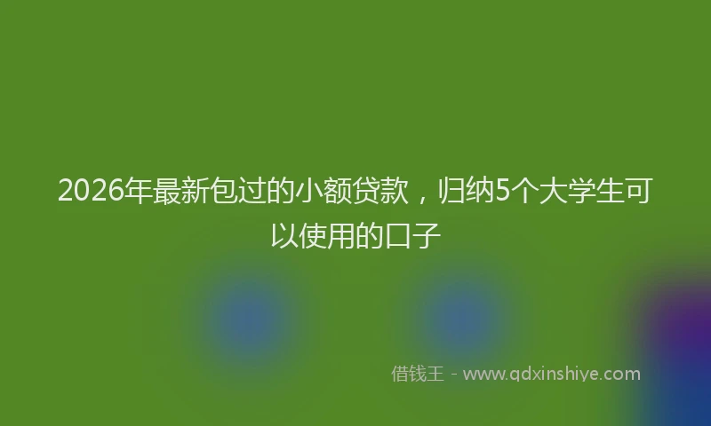 2026年最新包过的小额贷款,归纳5个大学生可以使用的口子
