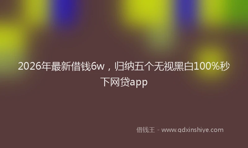 2026年最新借钱6w,归纳五个无视黑白100%秒下网贷app