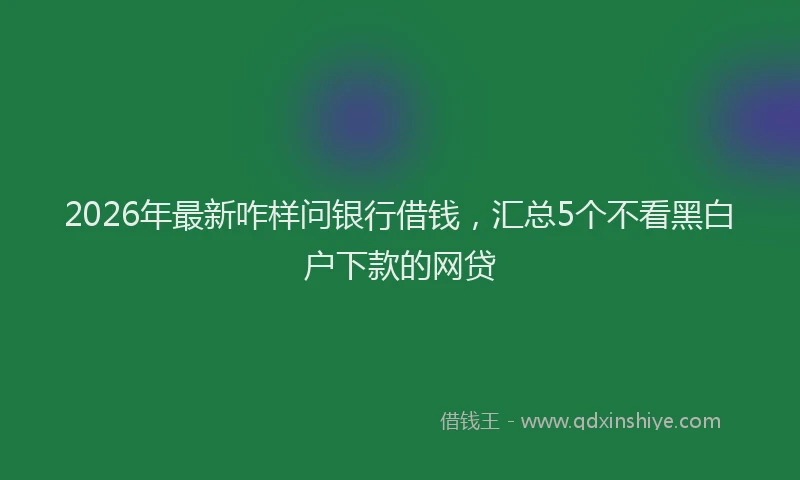 2026年最新咋样问银行借钱，汇总5个不看黑白户下款的网贷