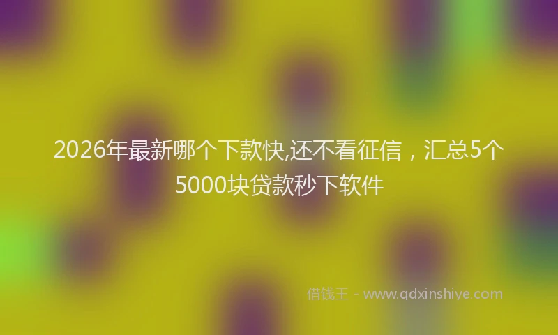 2026年最新哪个下款快,还不看征信，汇总5个5000块贷款秒下软件