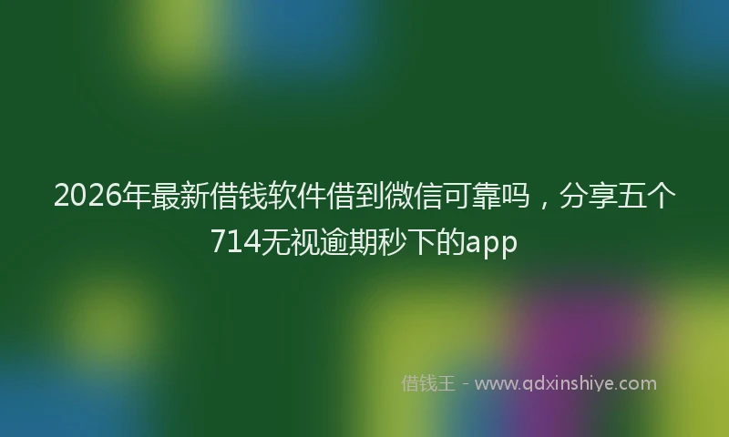 2026年最新借钱软件借到微信可靠吗，分享五个714无视逾期秒下的app