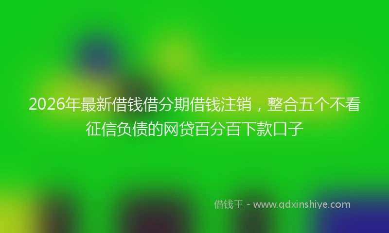 2026年最新借钱借分期借钱注销，整合五个不看征信负债的网贷百分百下款口子