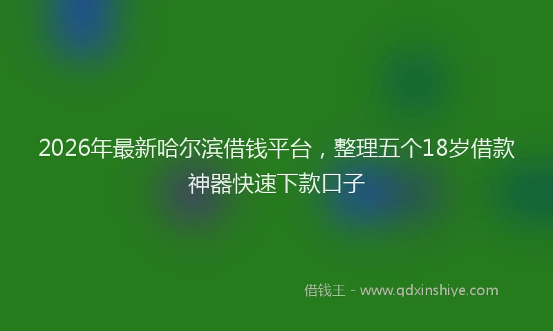 2026年最新哈尔滨借钱平台,整理五个18岁借款神器快速下款口子