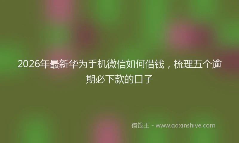 2026年最新华为手机微信如何借钱，梳理五个逾期必下款的口子