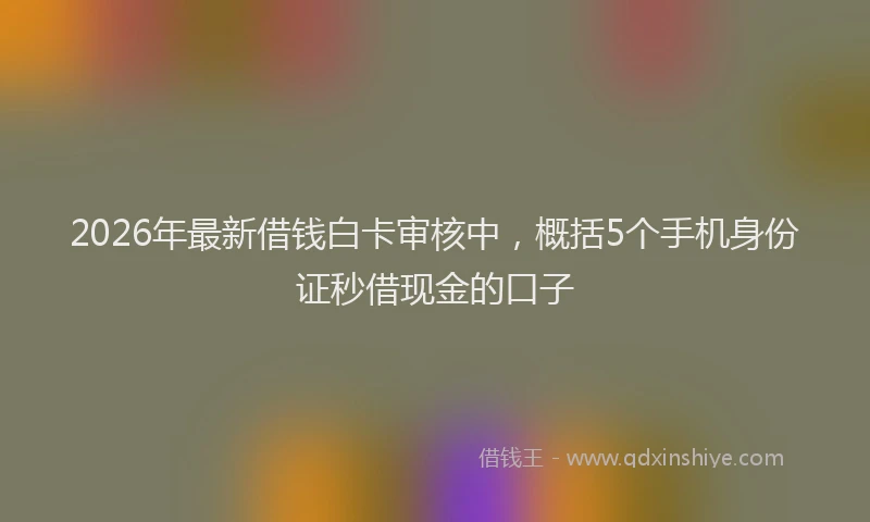 2026年最新借钱白卡审核中，概括5个手机身份证秒借现金的口子