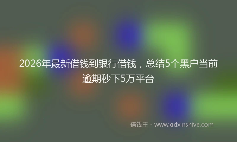 2026年最新借钱到银行借钱，总结5个黑户当前逾期秒下5万平台