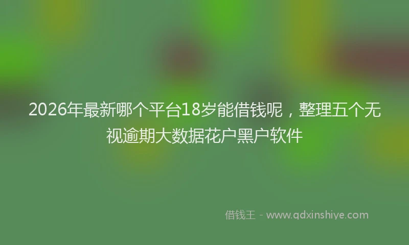 2026年最新哪个平台18岁能借钱呢,整理五个无视逾期大数据花户黑户软件