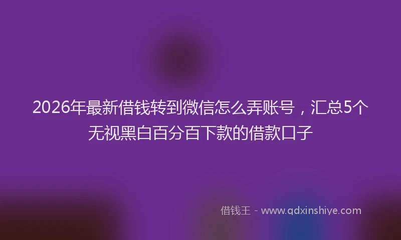 2026年最新借钱转到微信怎么弄账号，汇总5个无视黑白百分百下款的借款口子