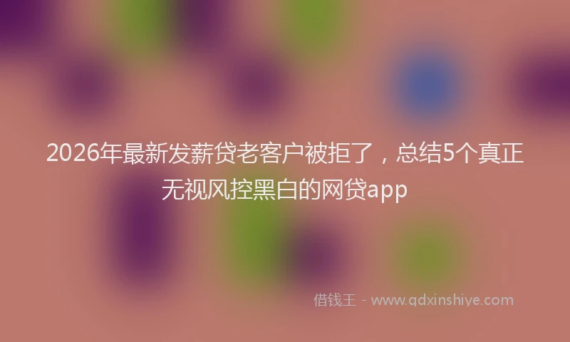 2026年最新发薪贷老客户被拒了,总结5个真正无视风控黑白的网贷app