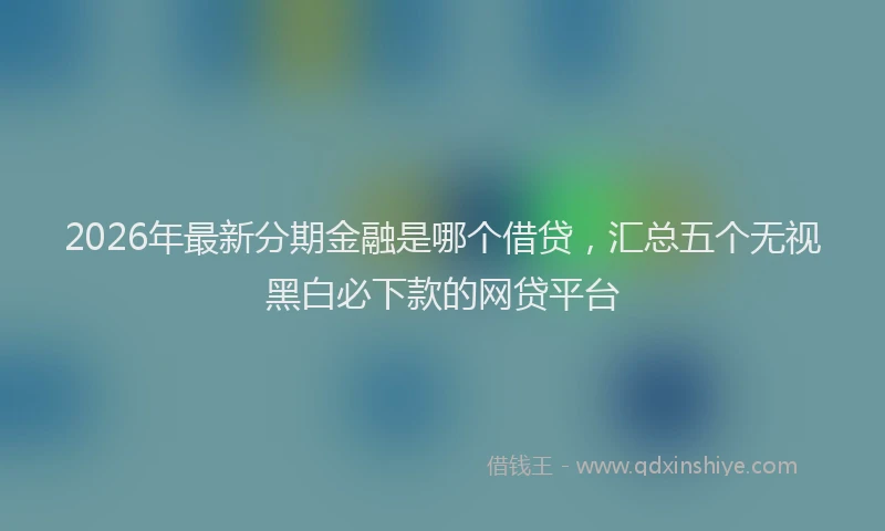 2026年最新分期金融是哪个借贷，汇总五个无视黑白必下款的网贷平台