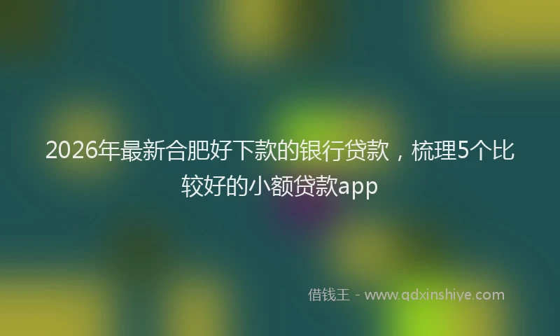 2026年最新合肥好下款的银行贷款,梳理5个比较好的小额贷款app