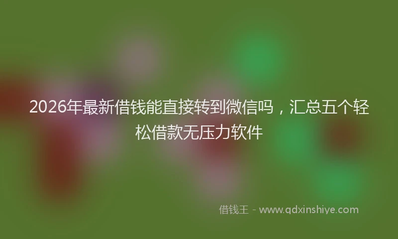 2026年最新借钱能直接转到微信吗，汇总五个轻松借款无压力软件