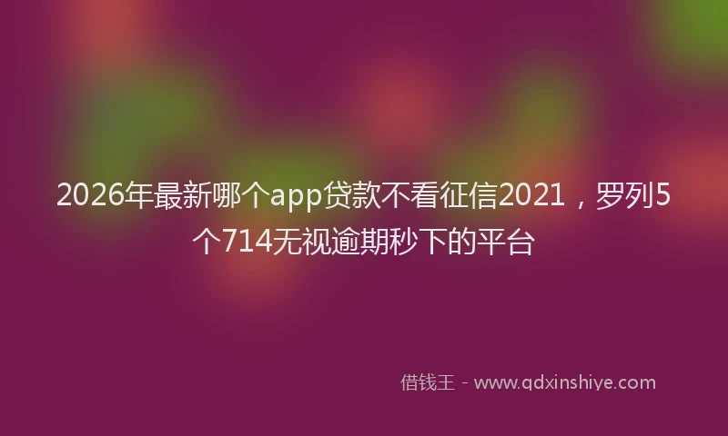 2026年最新哪个app贷款不看征信2021，罗列5个714无视逾期秒下的平台