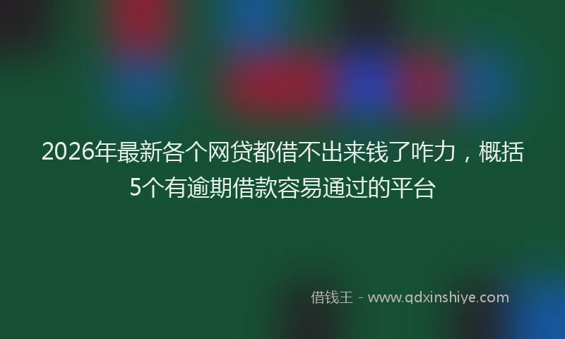 2026年最新各个网贷都借不出来钱了咋力,概括5个有逾期借款容易通过的平台