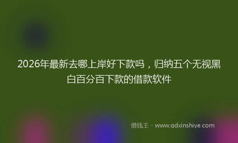 2026年最新去哪上岸好下款吗，归纳五个无视黑白百分百下款的借款软件