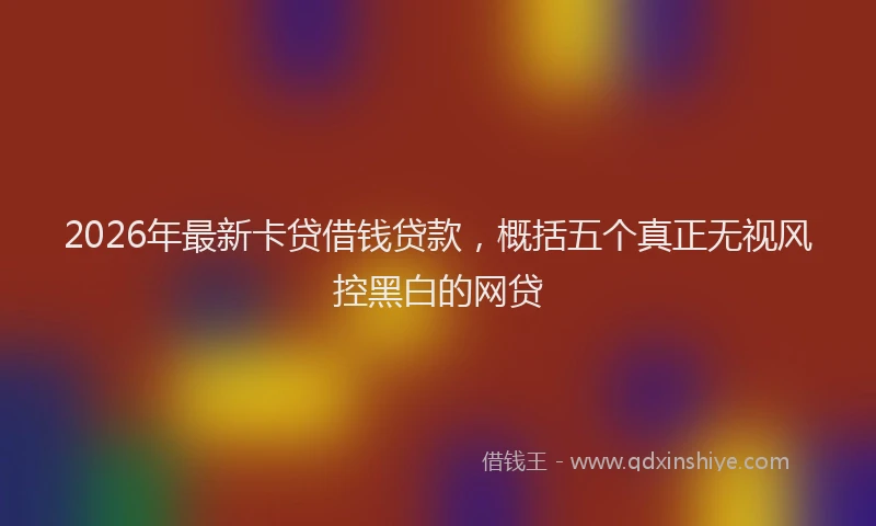 2026年最新卡贷借钱贷款，概括五个真正无视风控黑白的网贷